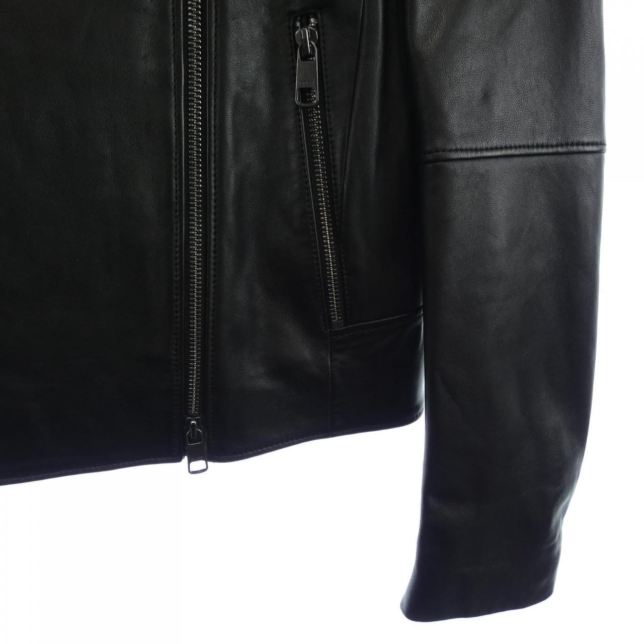 ヒューゴボス HUGO BOSS レザーライダースジャケット
