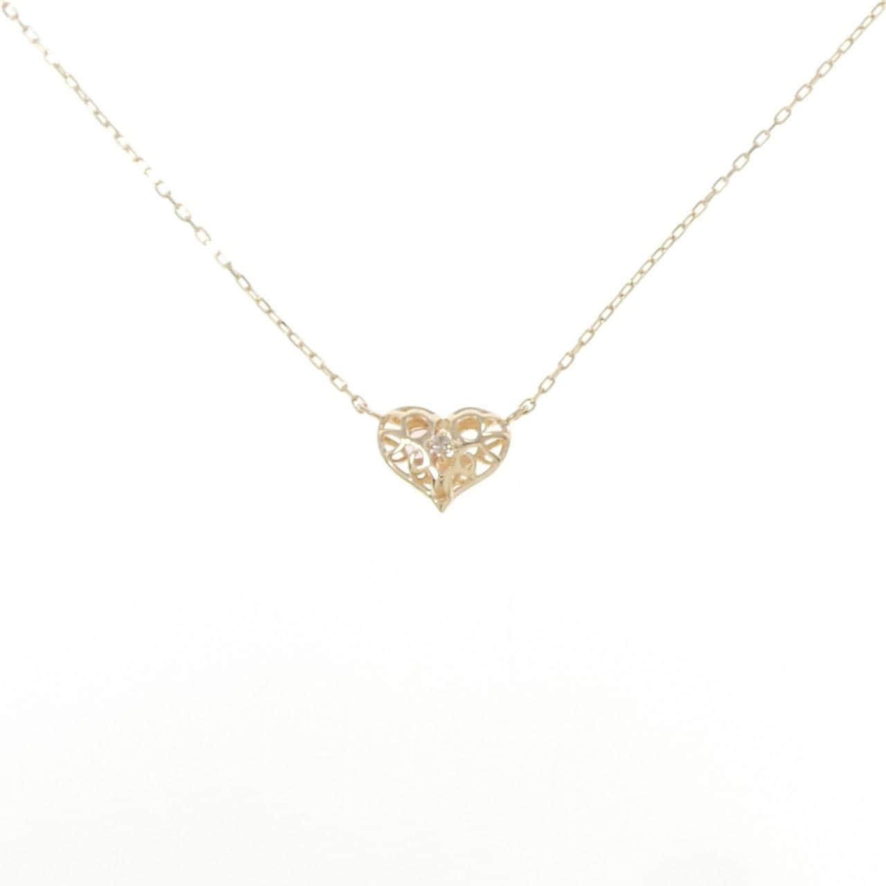 K10YG ハート トルマリン ネックレス