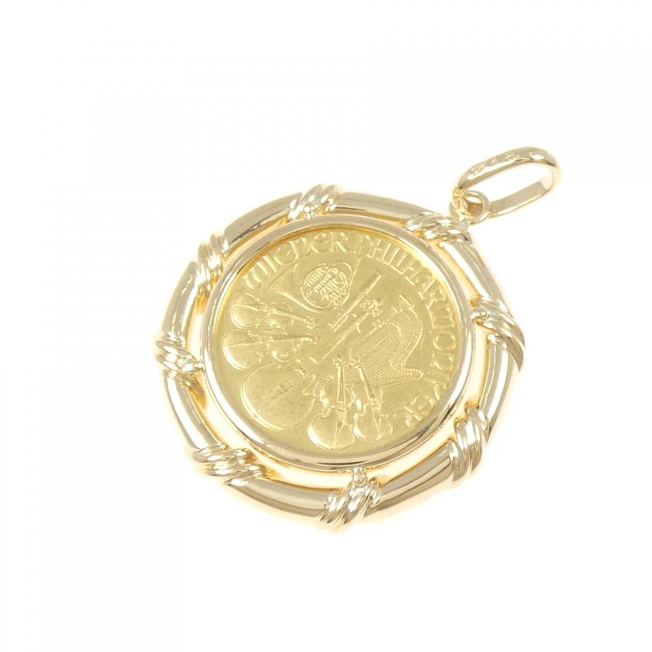 K18YG(枠) コイン ペンダント