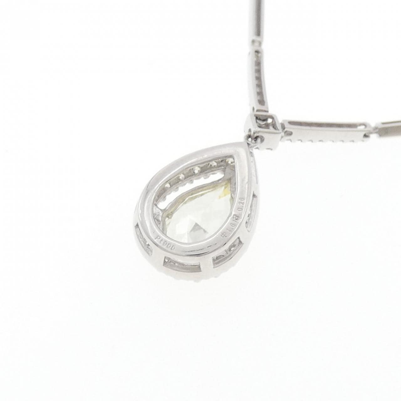 PT900/K14WG ダイヤモンド ネックレス 1.613CT LGGY SI1 ペアシェイプ
