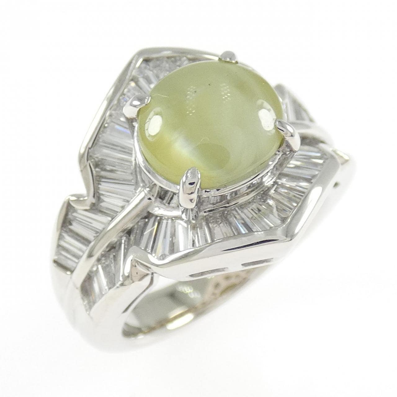 PT900 クリソベリルキャッツアイ リング 3.68CT