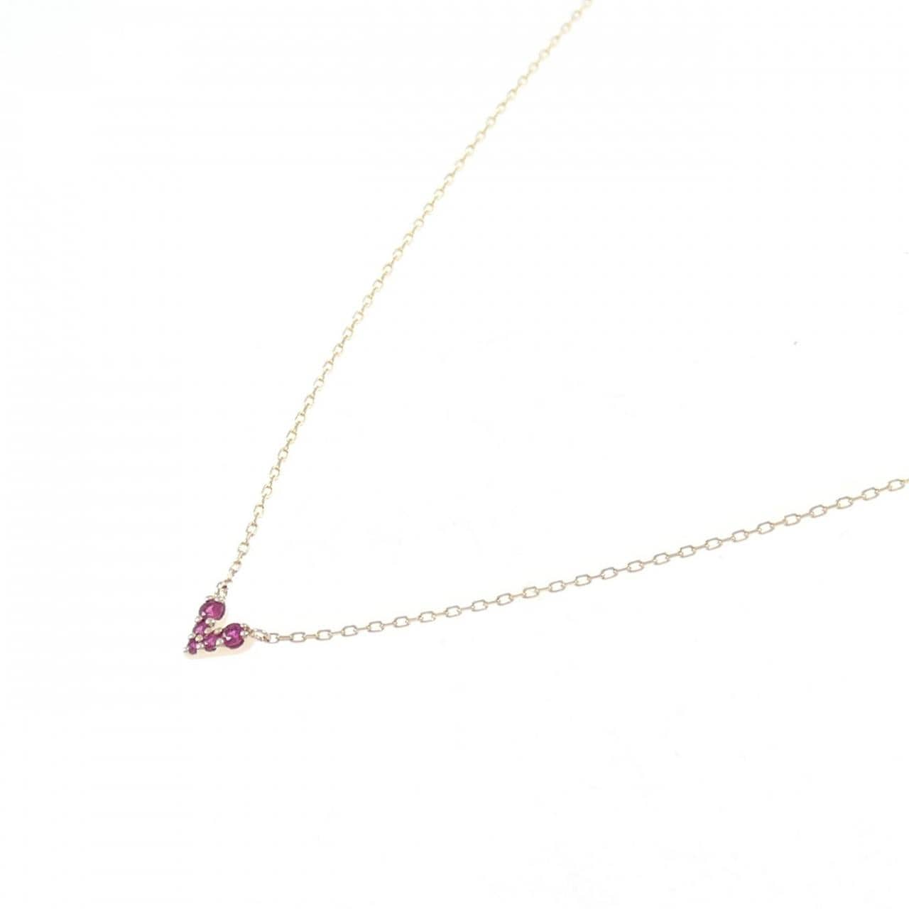 PONTE VECCHIO Heart Ruby Necklace 0.05CT