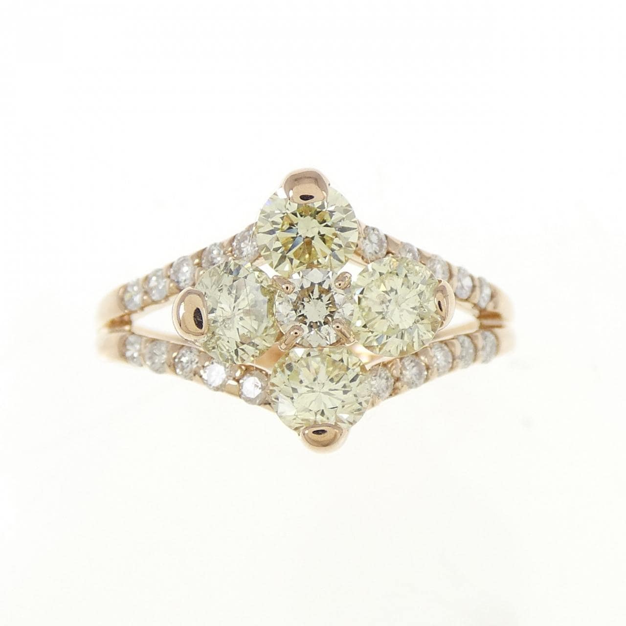 K18PG Flower Diamond Ring 1.20CT