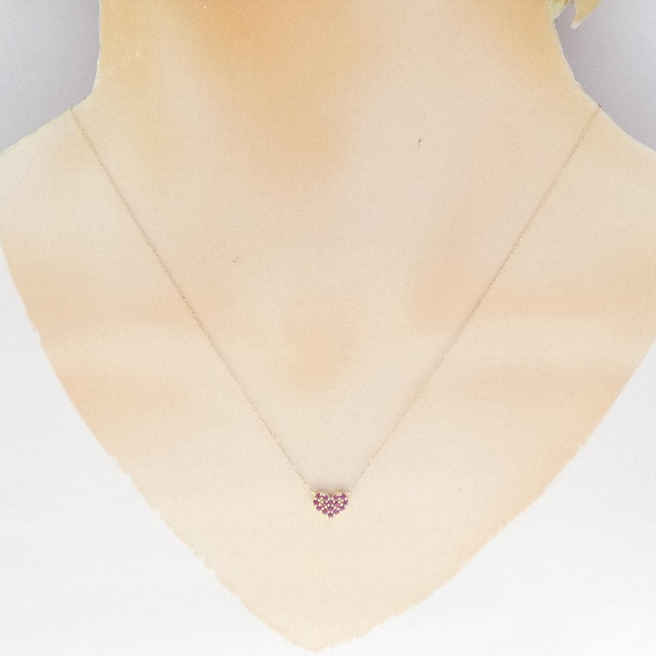 K10YG ハート ルビー ネックレス