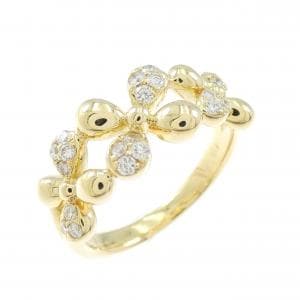 K18YG フラワー ダイヤモンド リング 0.20CT