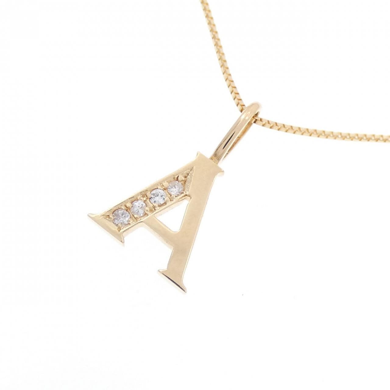 K18YG Initial A Diamond Necklace