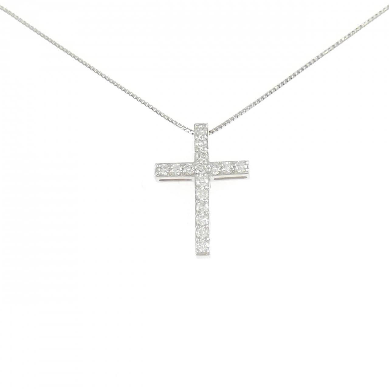 PT900/PT850 クロス ダイヤモンド ネックレス 0.25CT
