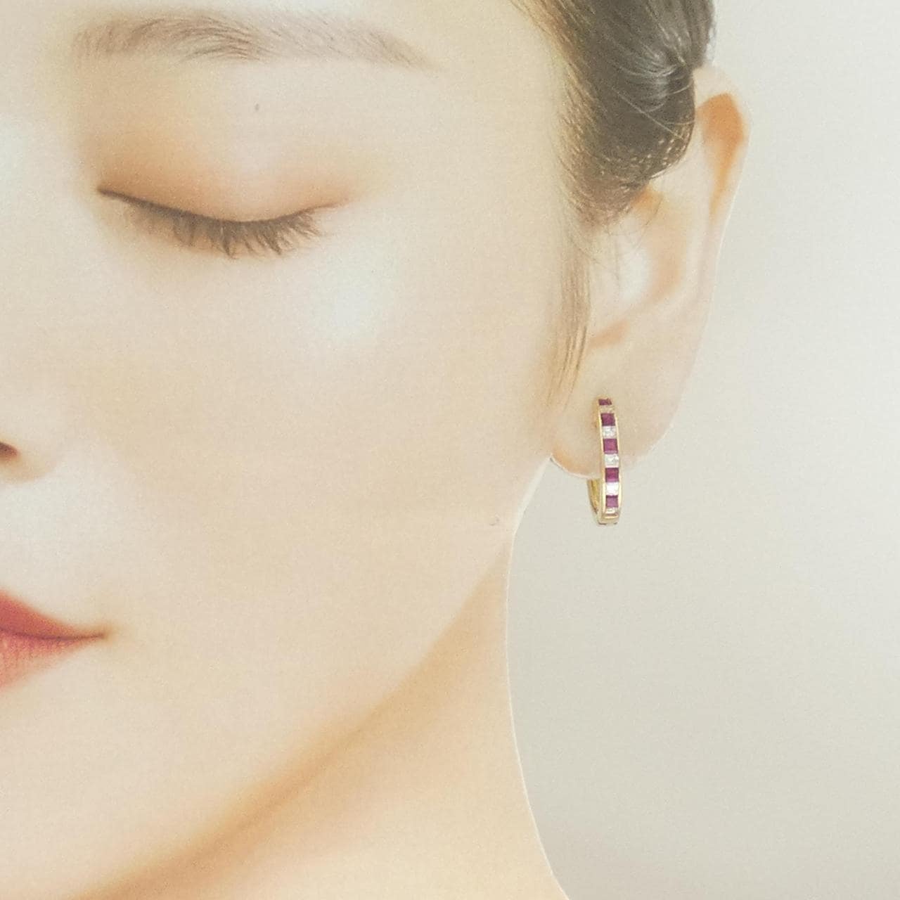 K18YG ルビー ピアス 1.18CT