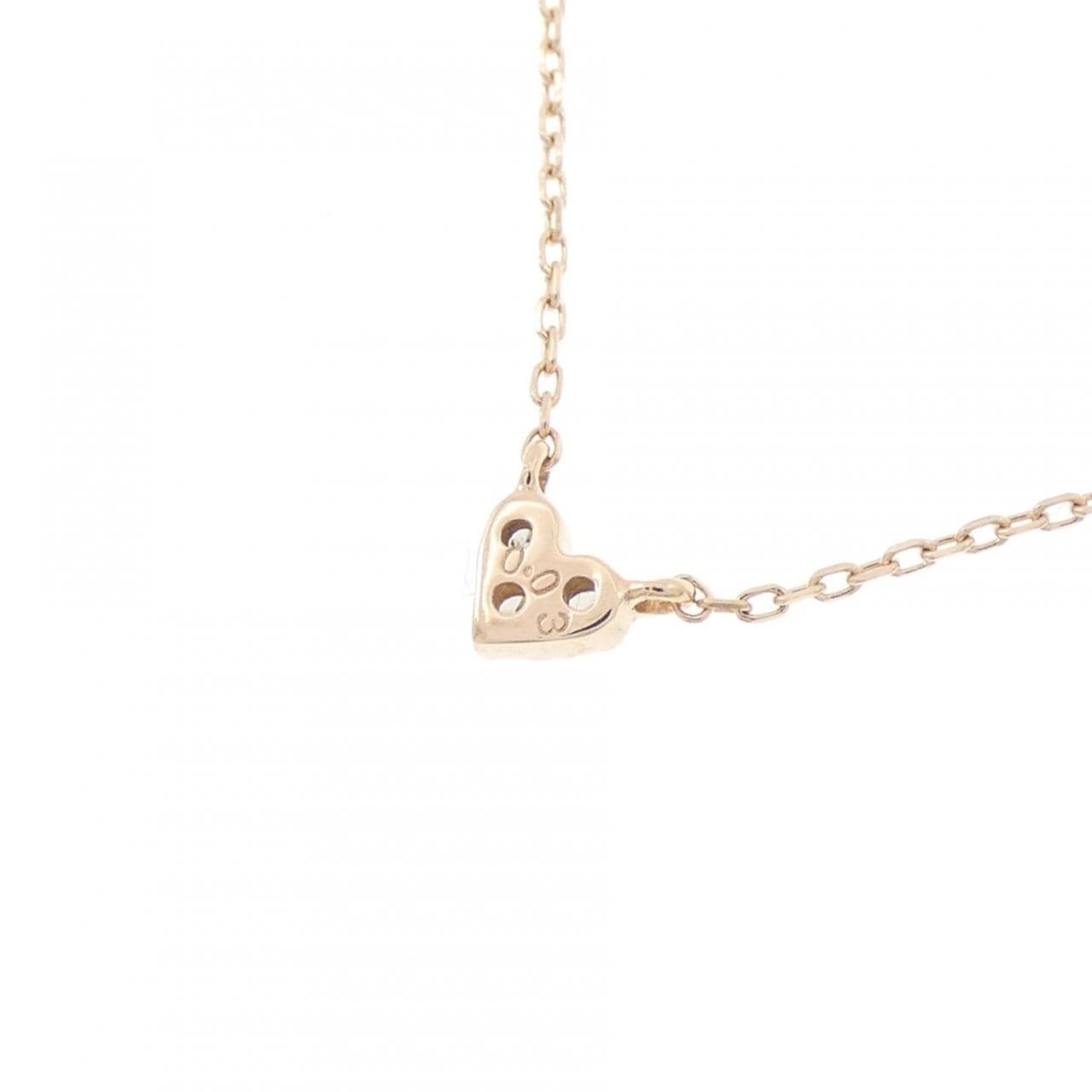 K10PG ハート ダイヤモンド ネックレス 0.03CT