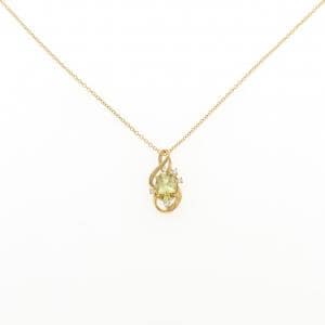 K24YG クリソベリル ネックレス 0.84CT