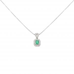 PT900/PT850 エメラルド ネックレス 0.30CT