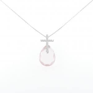 スタージュエリー クロス ローズクオーツ ネックレス