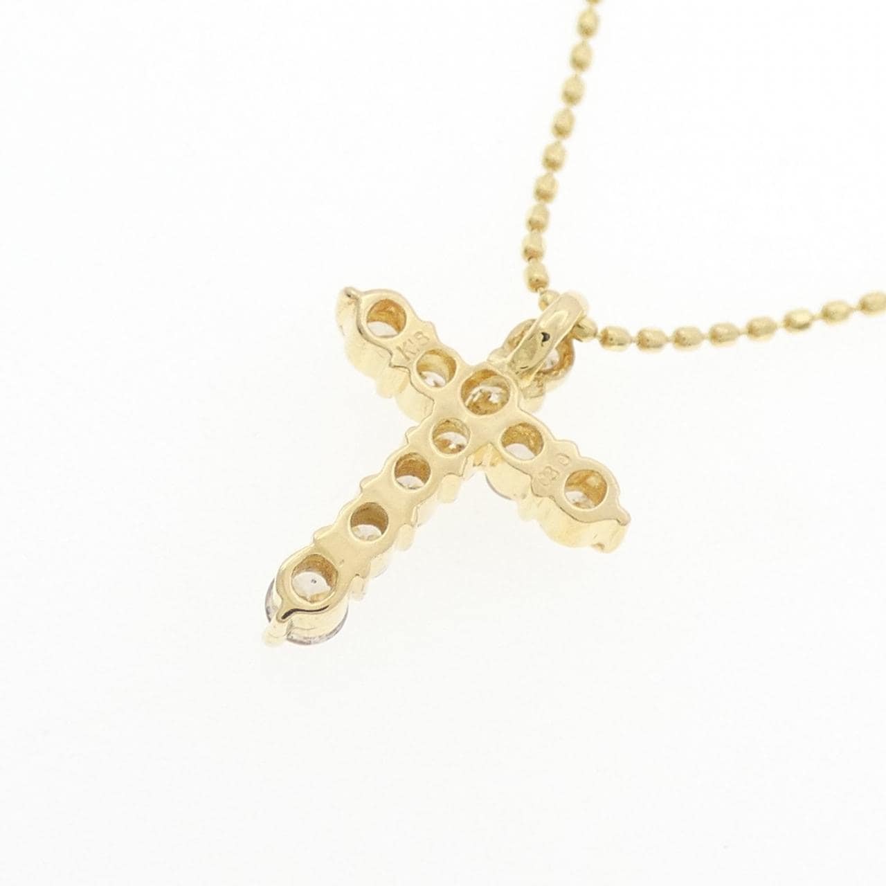 K18YG クロス ダイヤモンド ネックレス 0.30CT