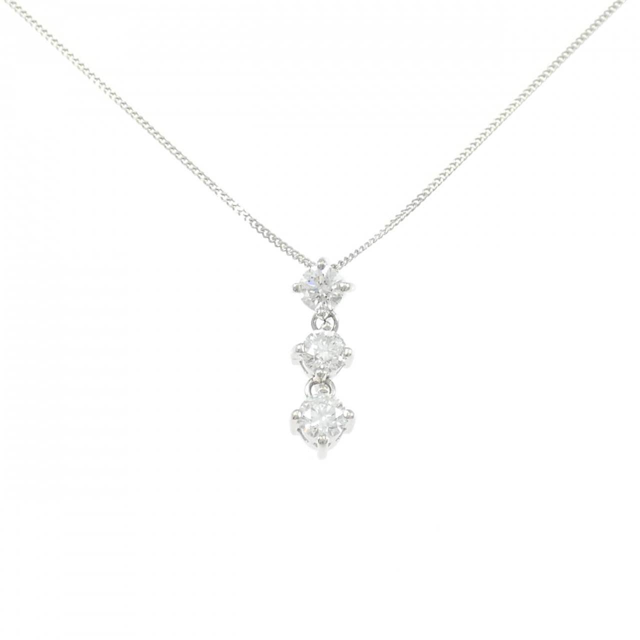 PT900/PT850 スリーストーン ダイヤモンド ネックレス 1.006CT