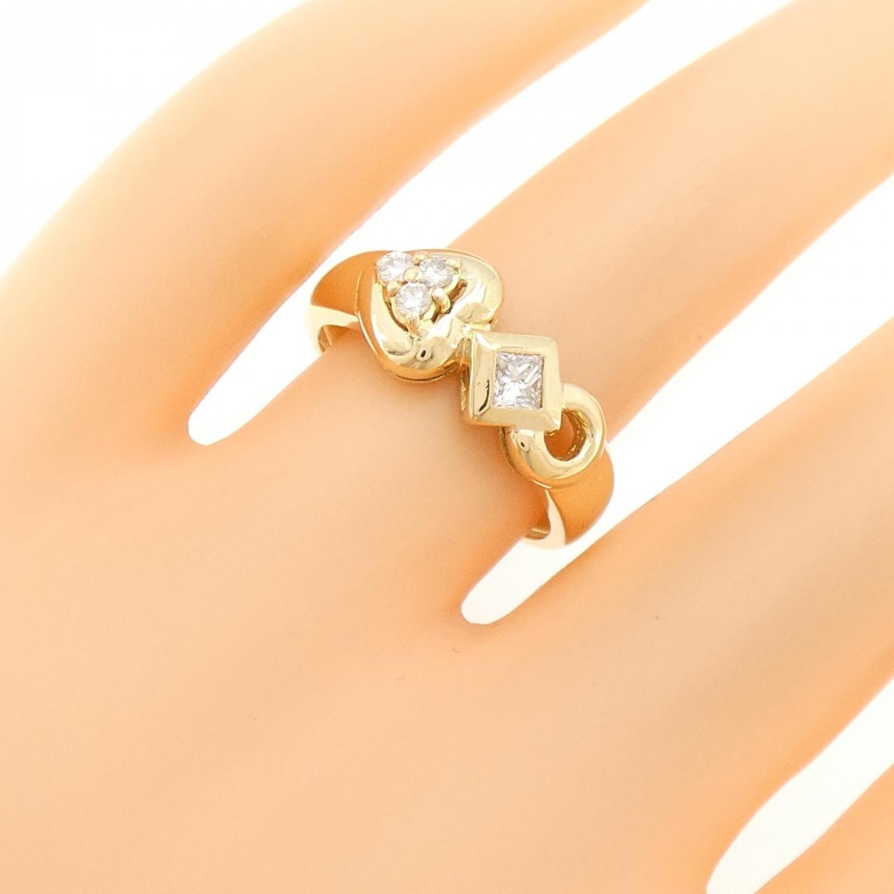 750YG ハート ダイヤモンド リング 0.12CT