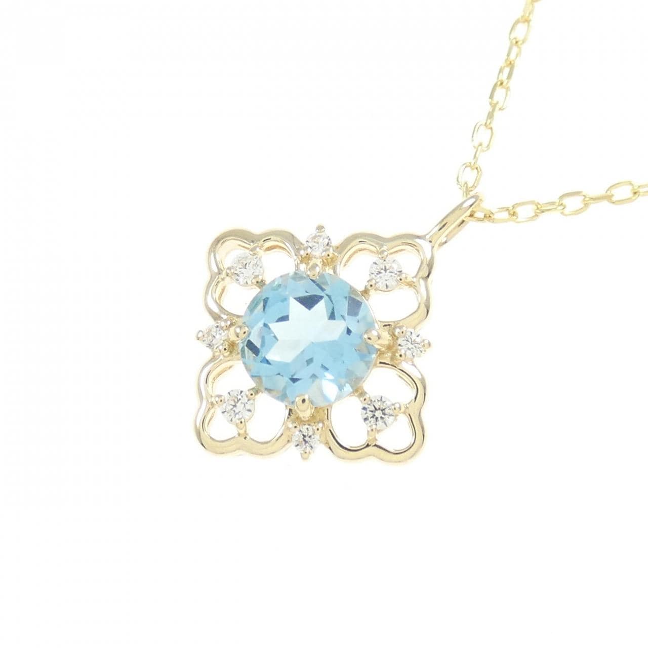 K10YG blue Topaz necklace