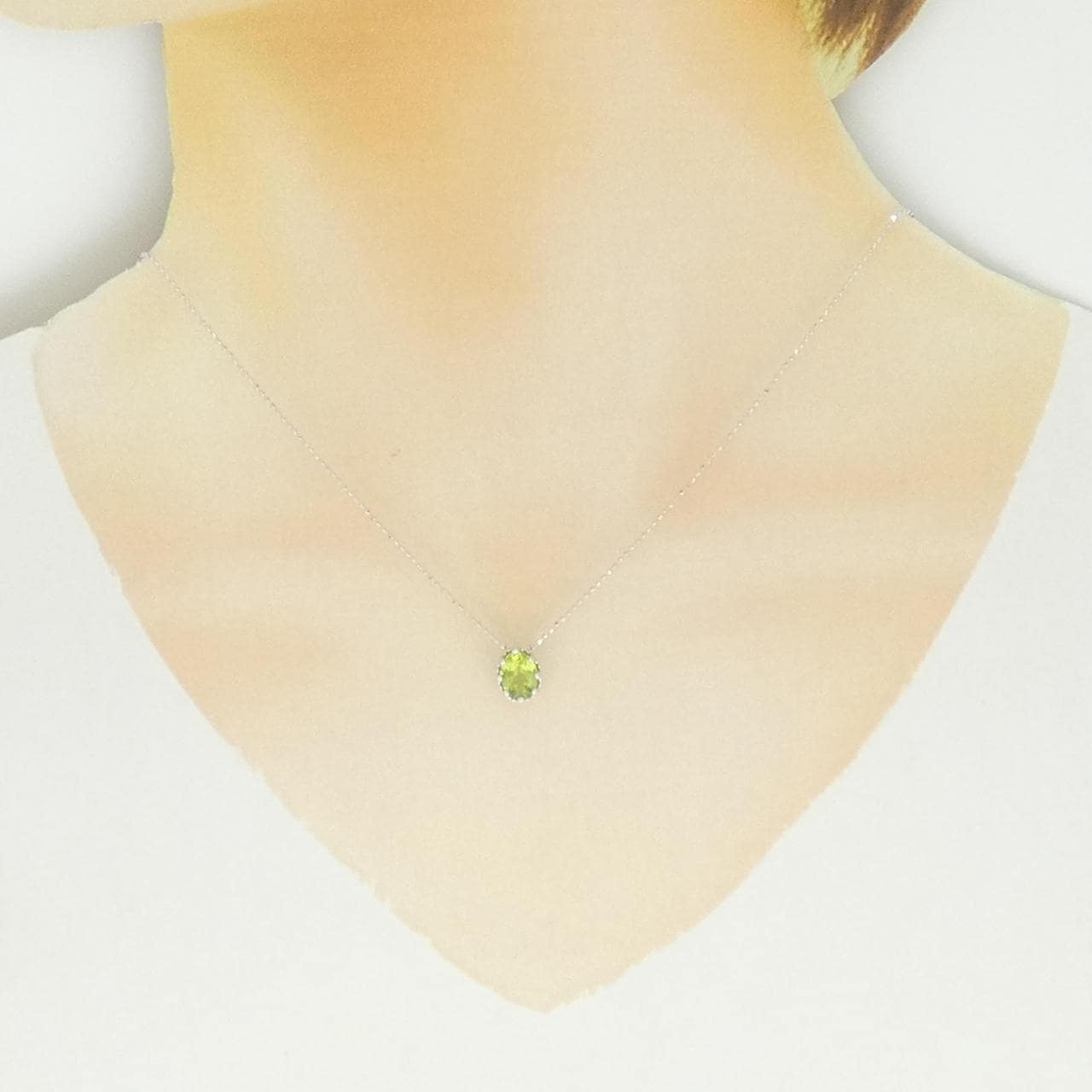 K10WG ペリドット ネックレス