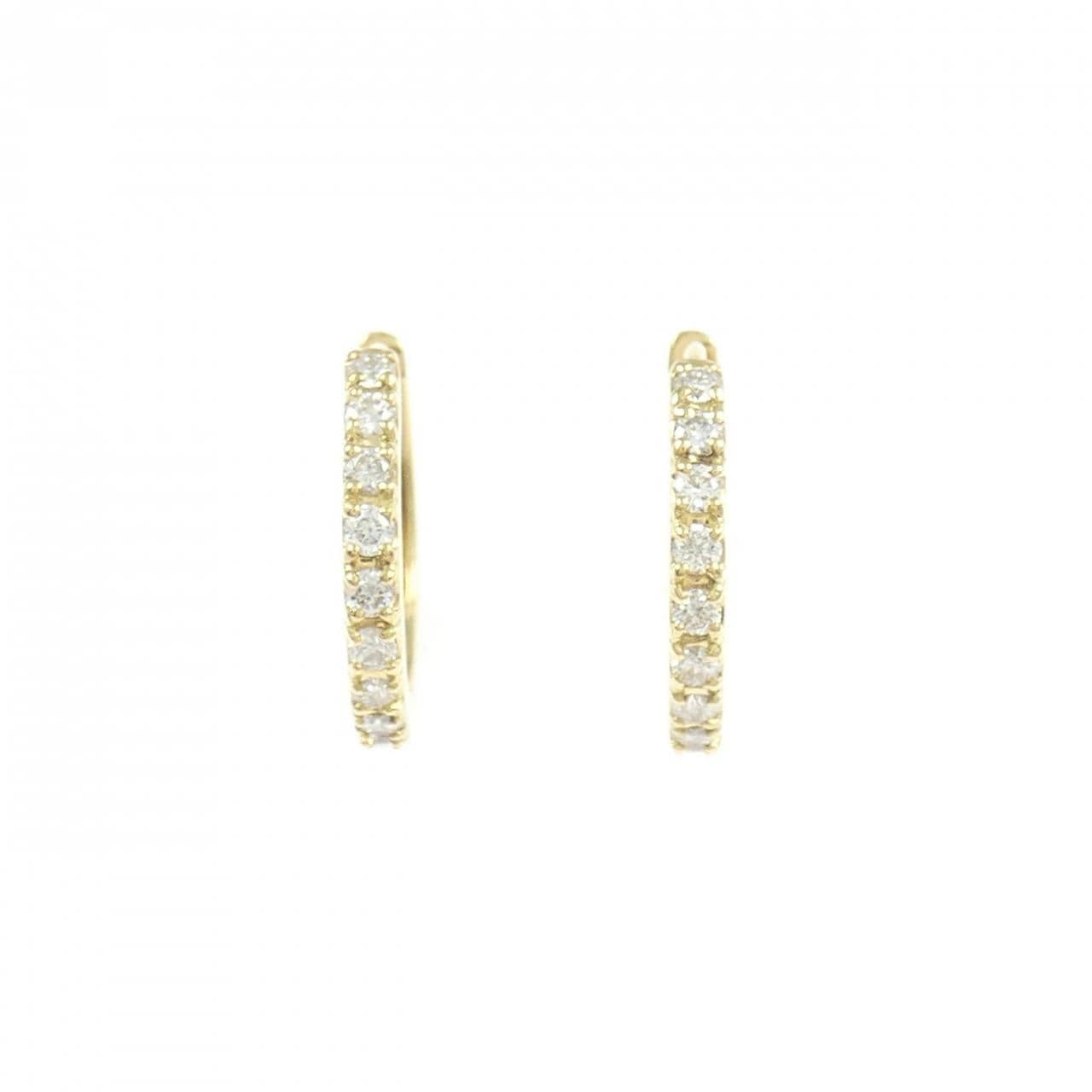 K18YG ダイヤモンド フープ ピアス 0.18CT