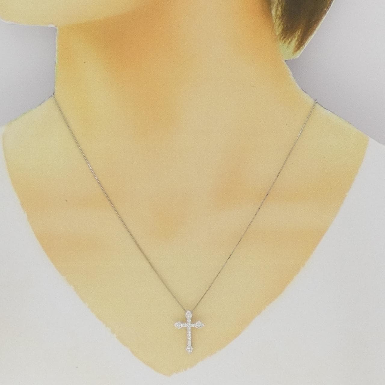 PT900/PT850 クロス ダイヤモンド ネックレス 0.35CT