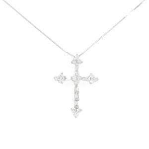 K18WG クロス ダイヤモンド ネックレス 1.00CT