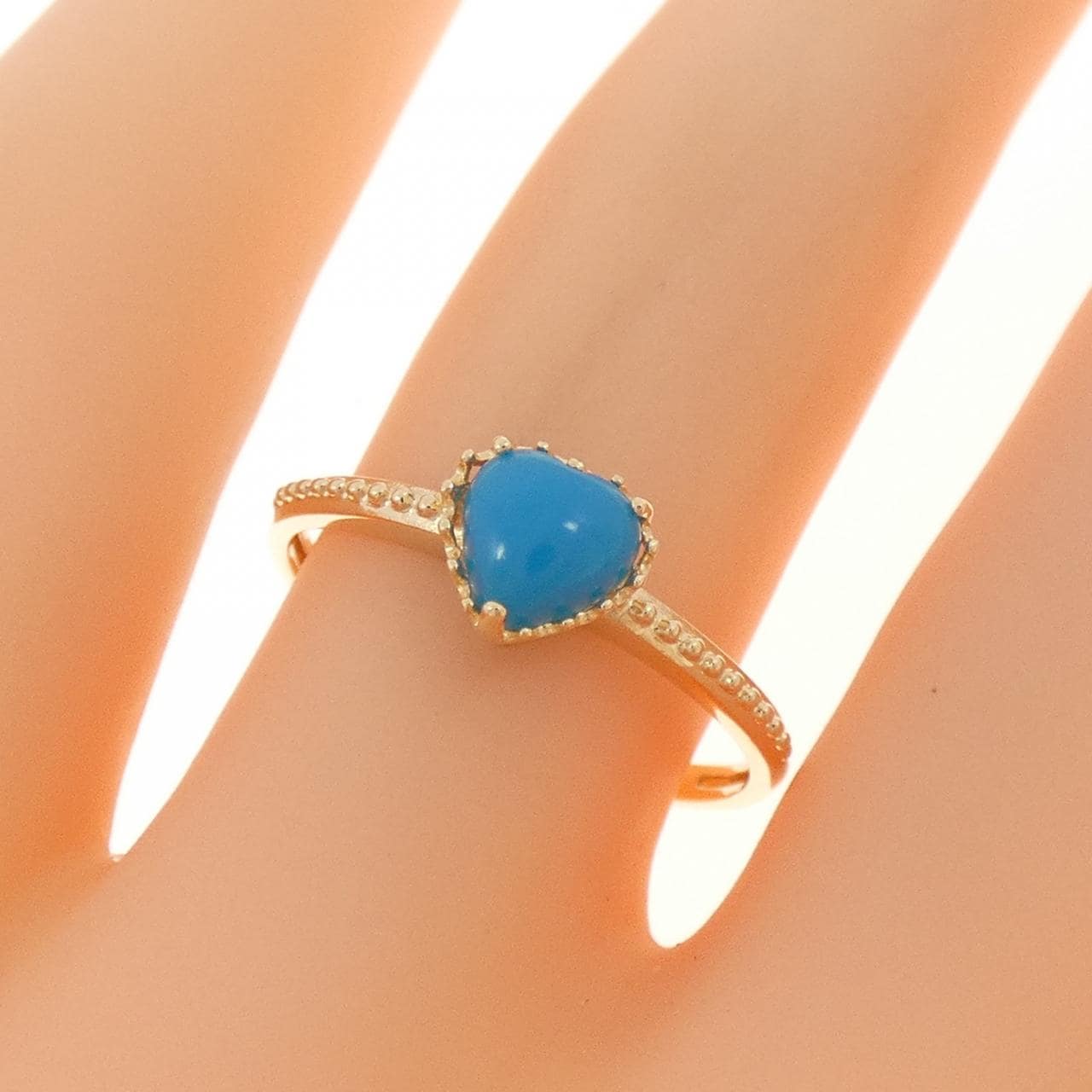 K10YG ハート ターコイズ リング