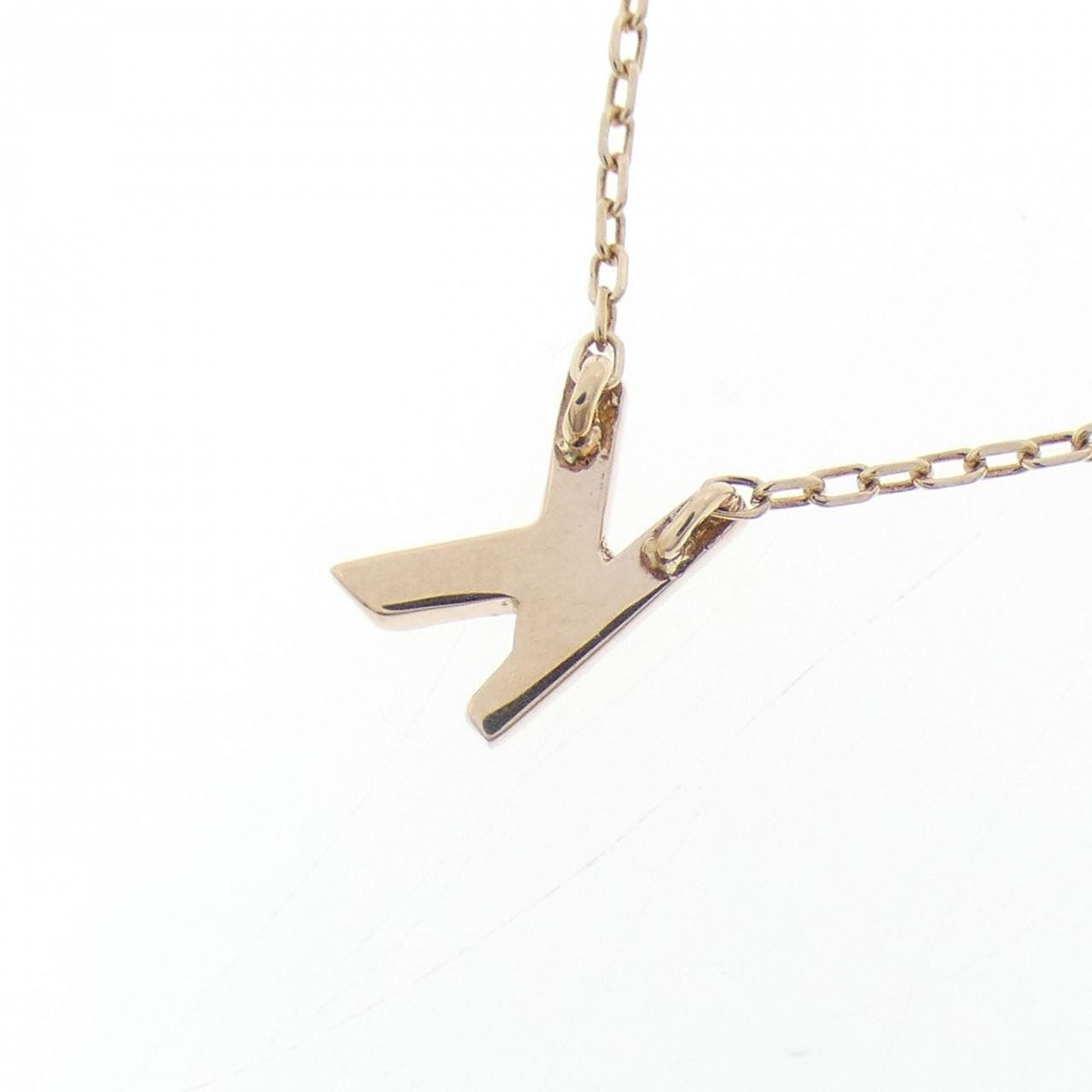 K10YG イニシャルK ダイヤモンド ネックレス