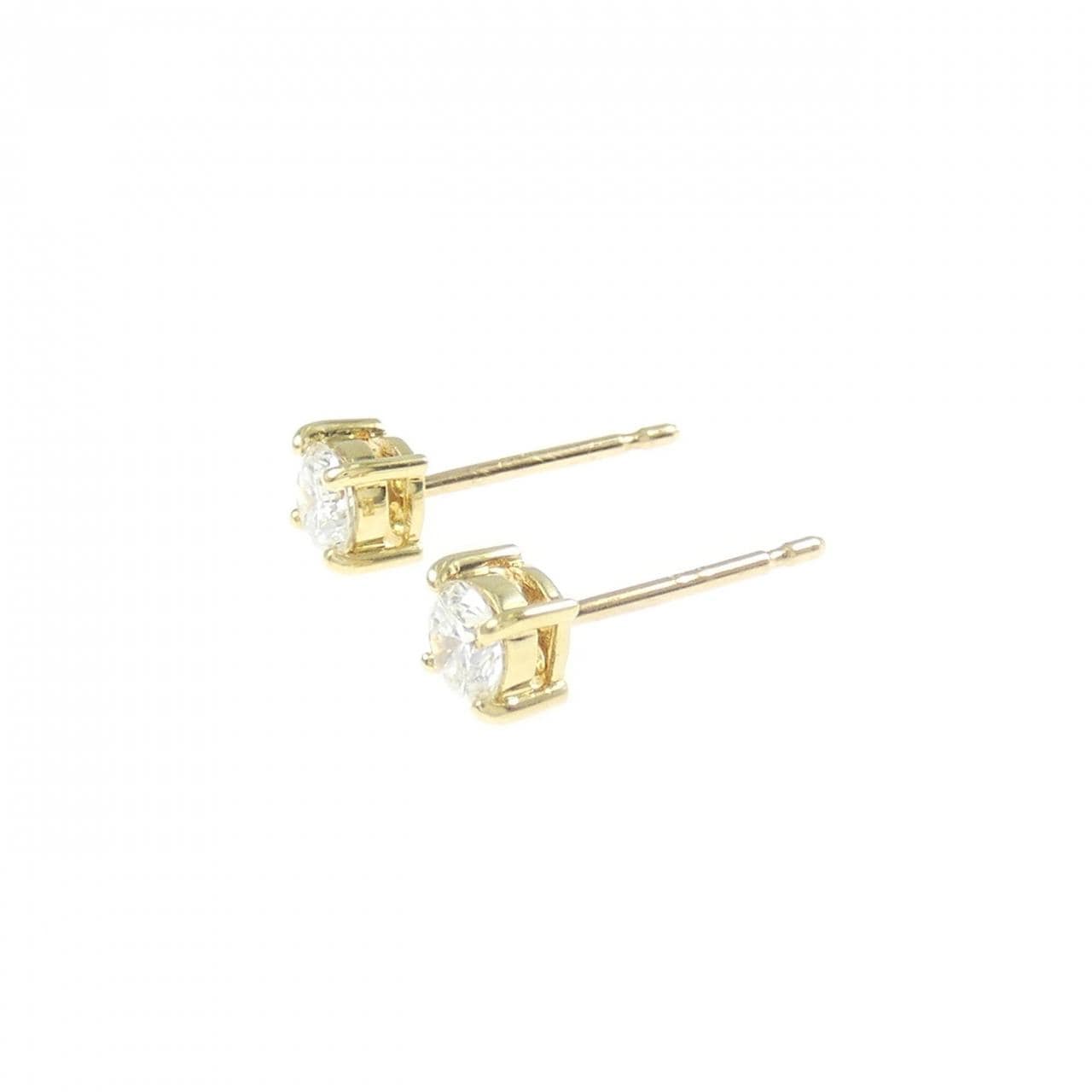 K18YG ソリティア ダイヤモンド ピアス 0.51CT
