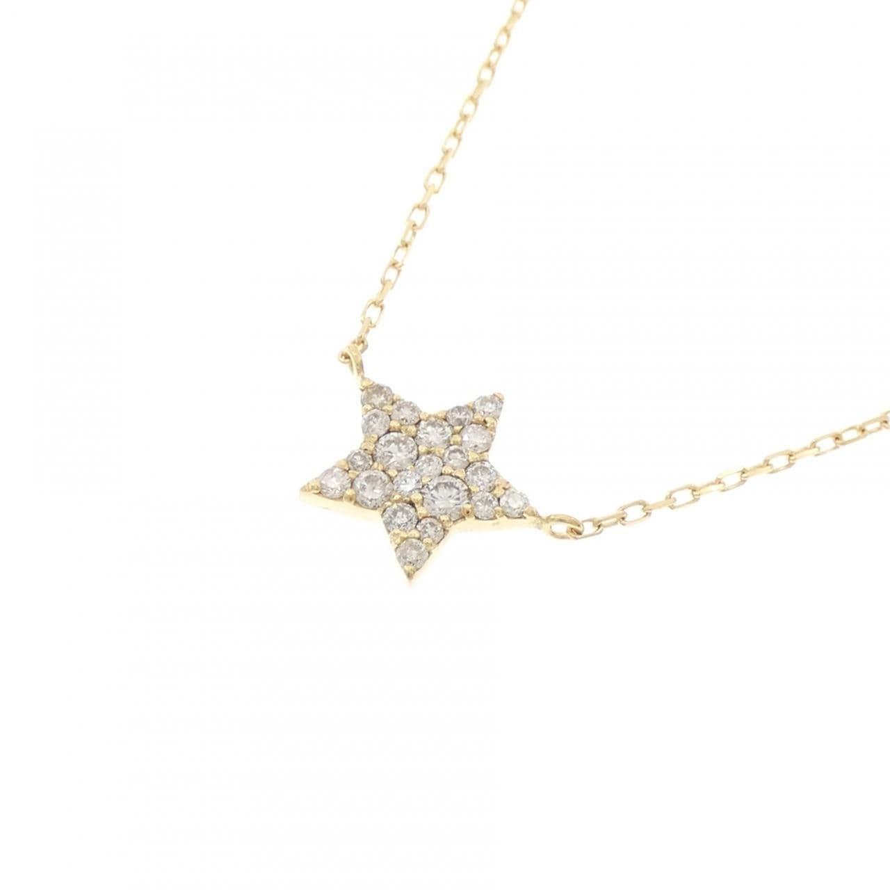 K18YG スター ダイヤモンド ネックレス 0.18CT