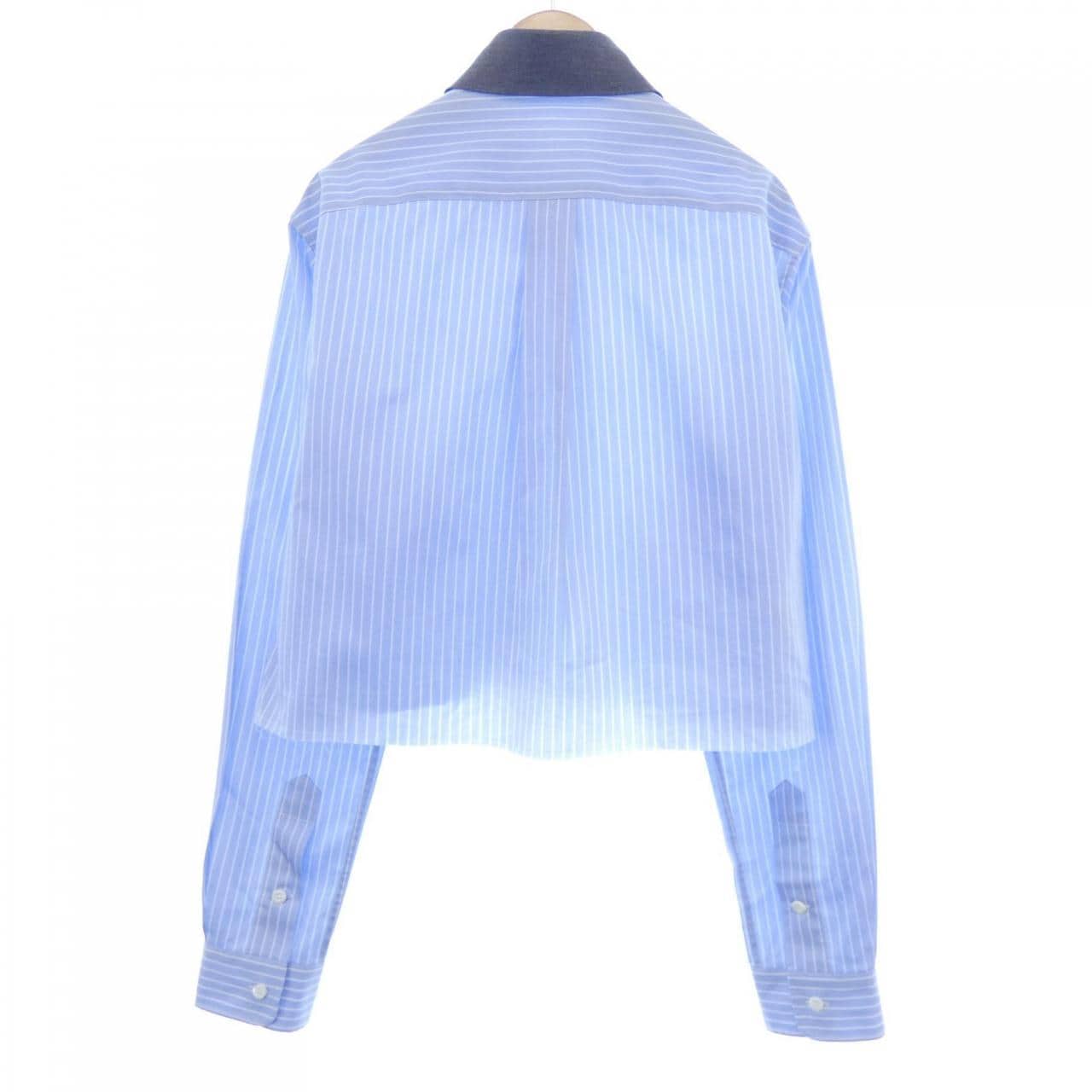 ミュウミュウ MIU MIU ポプリン ストライプ クロップド MK1694 SEM1 137Q シャツ