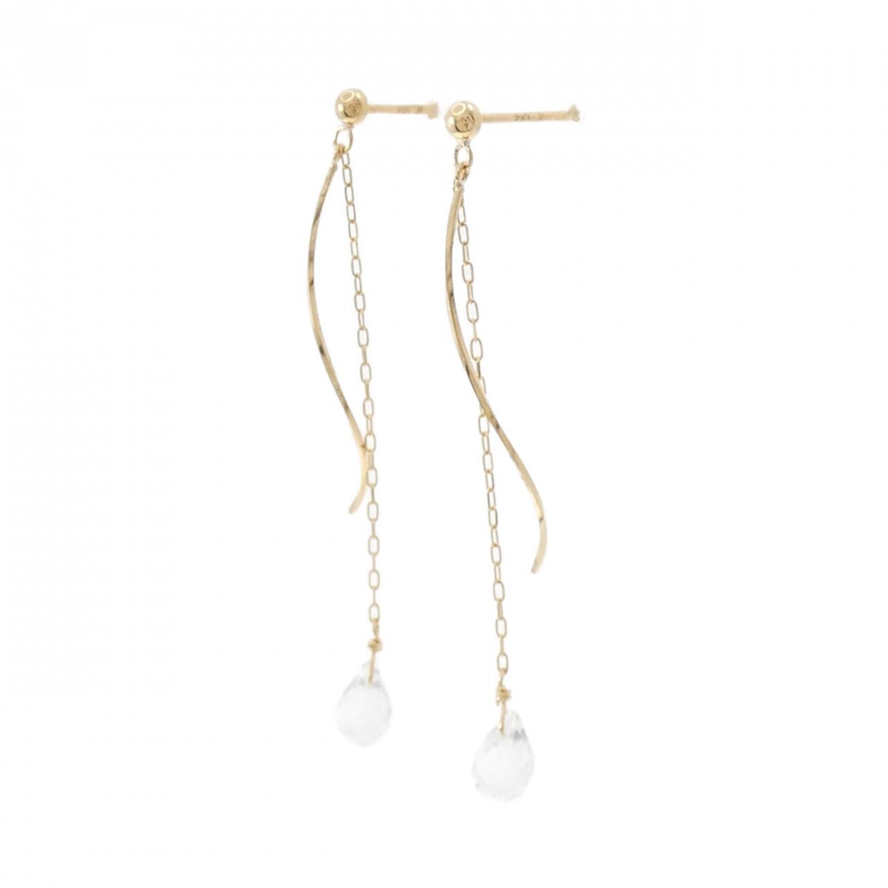 K18YG Quartz earrings
