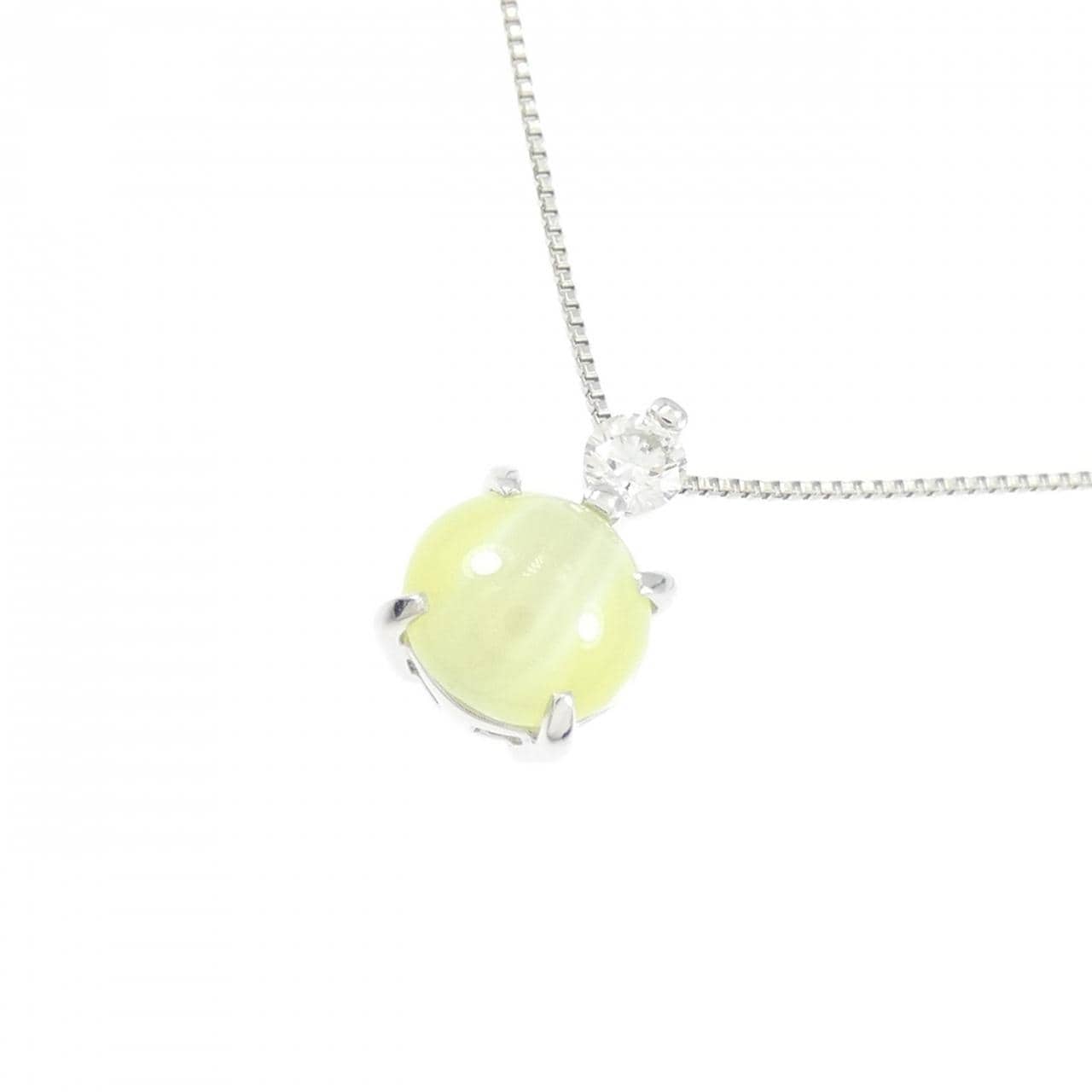 PT900/PT850 クリソベリルキャッツアイ ネックレス 1.76CT