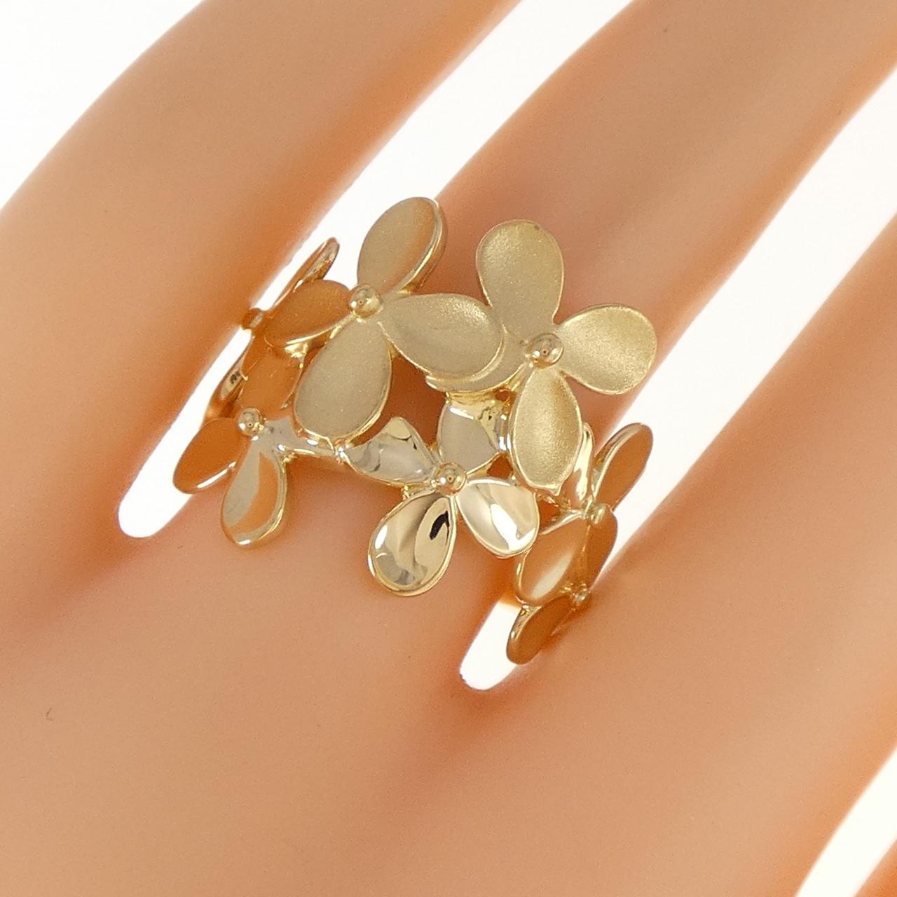 K18YG flower ring