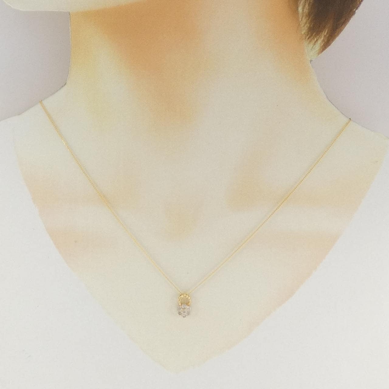 K18YG フラワー ダイヤモンド ネックレス 0.31CT