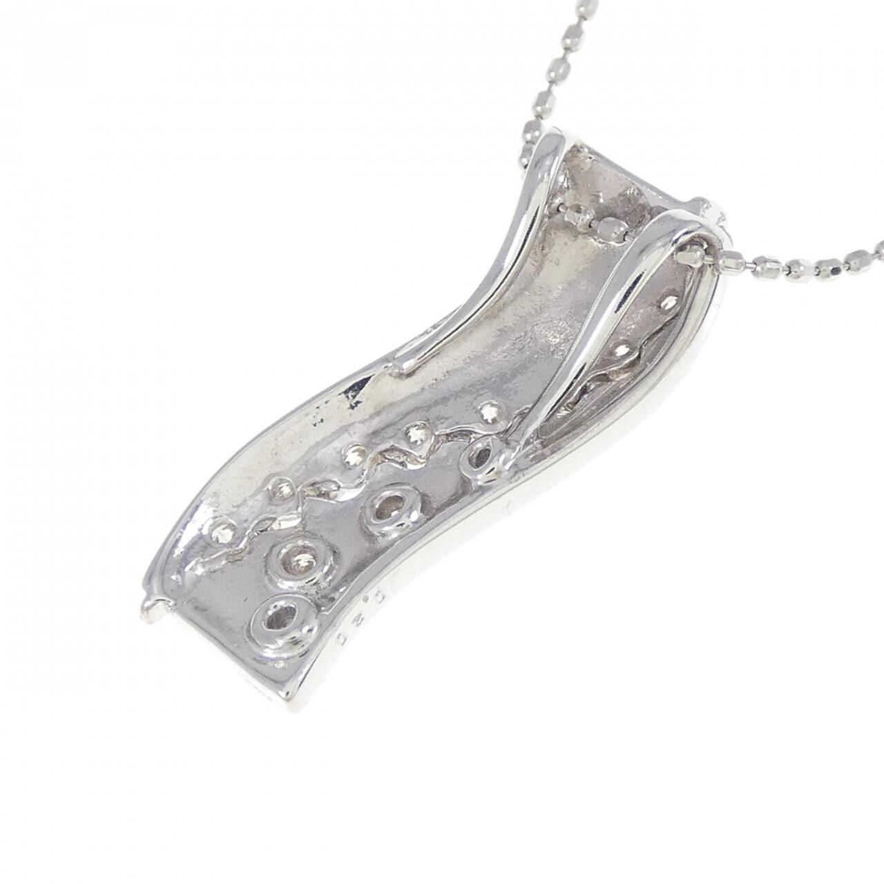 K18WG/750WG ダイヤモンド ネックレス 0.20CT