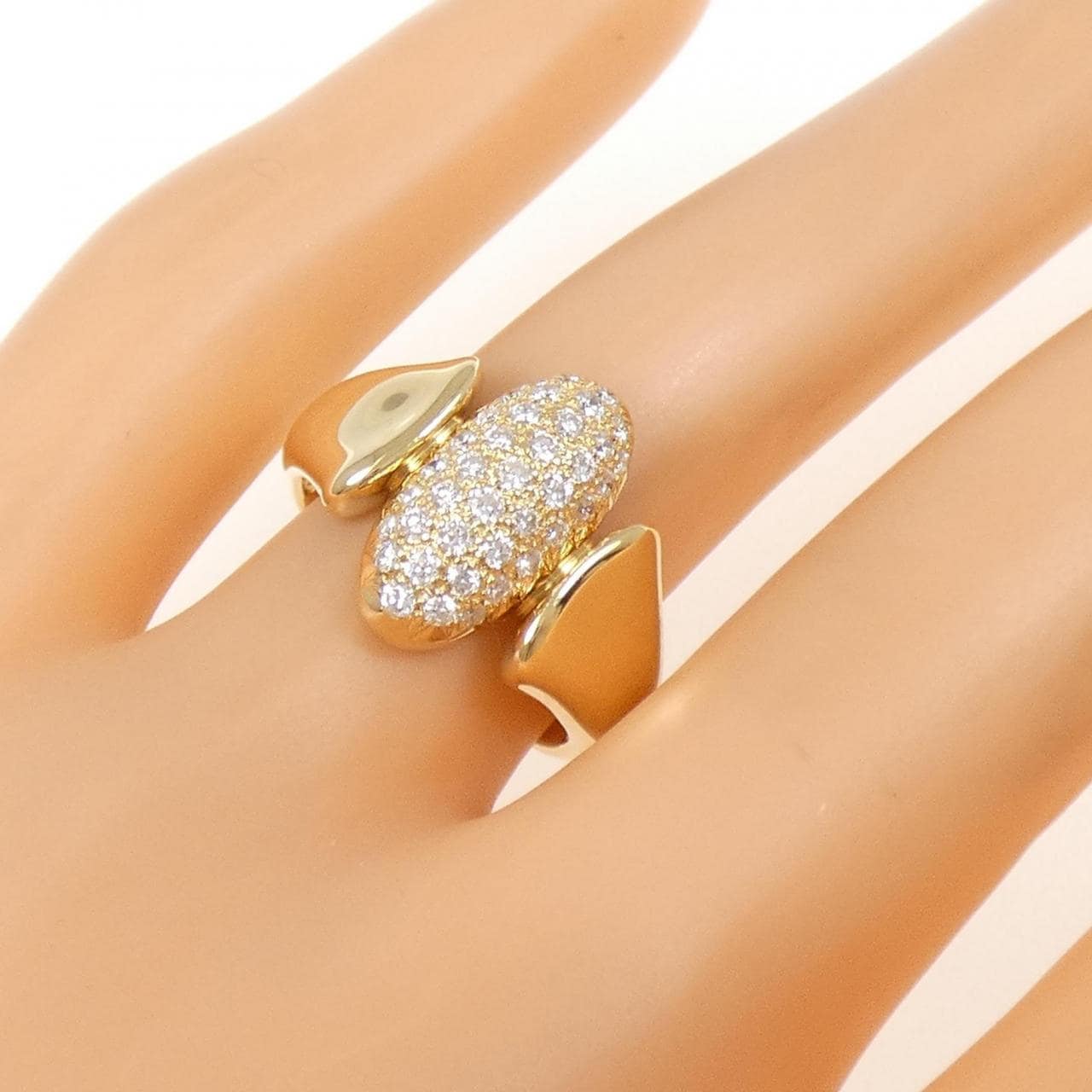 K18YG パヴェ ダイヤモンド リング 0.42CT