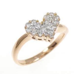 K18PG/K18WG ハート パヴェ ダイヤモンド リング 0.30CT