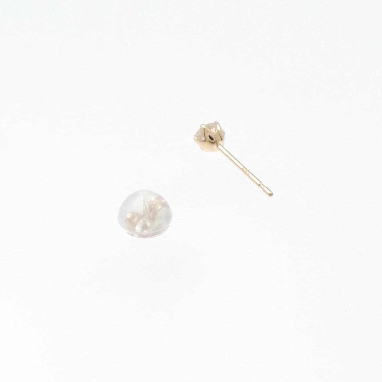 K18PG ソリティア ダイヤモンド ピアス 0.15CT 片耳