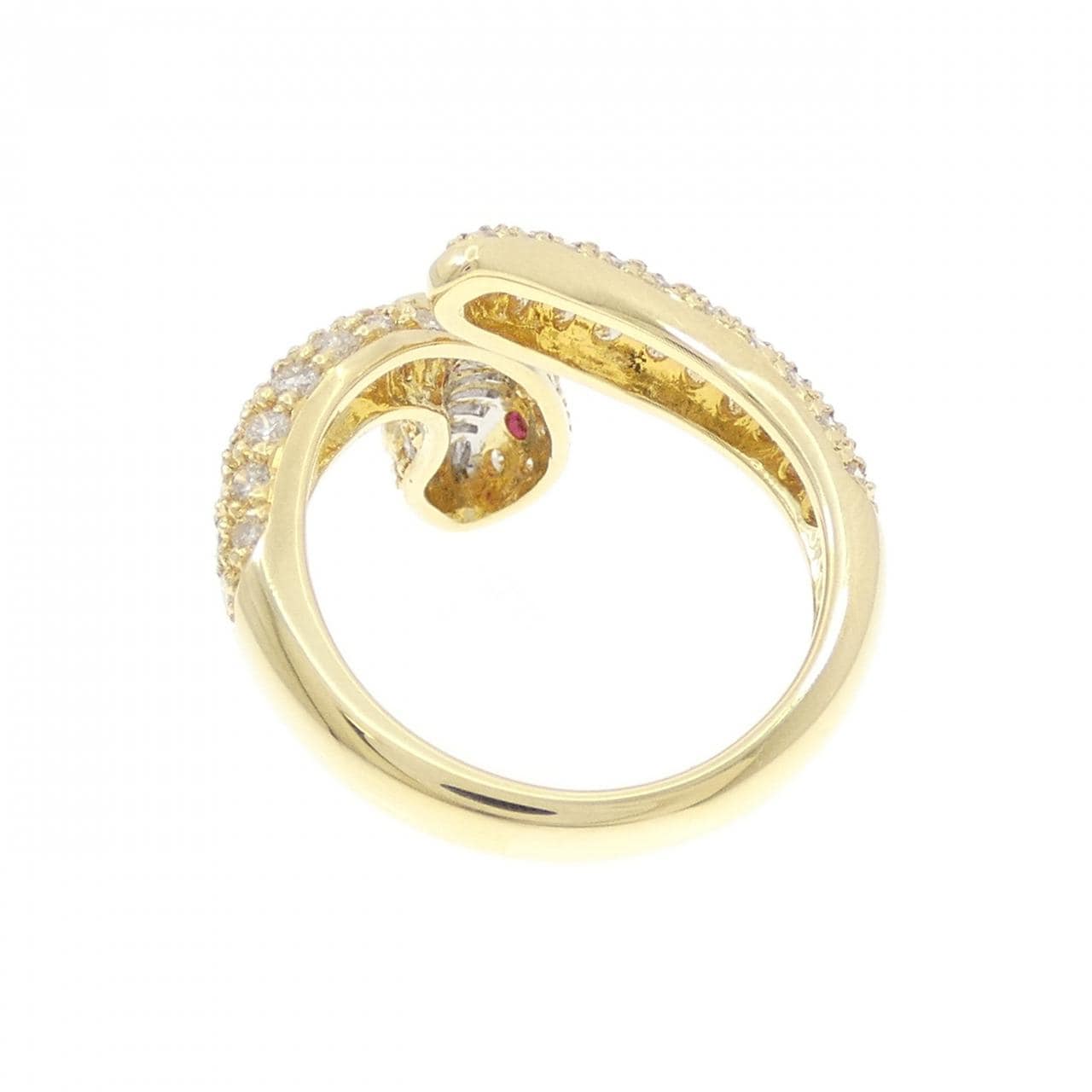 K18YG蛇红宝石戒指0.08CT