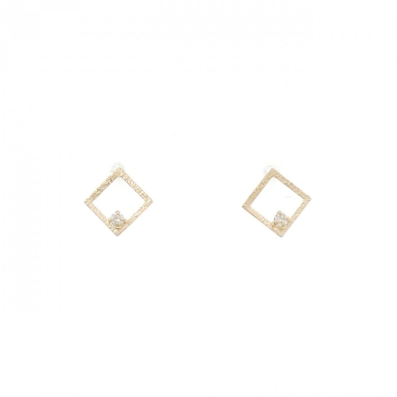 【新品】K10YG ダイヤモンド ピアス 0.024CT