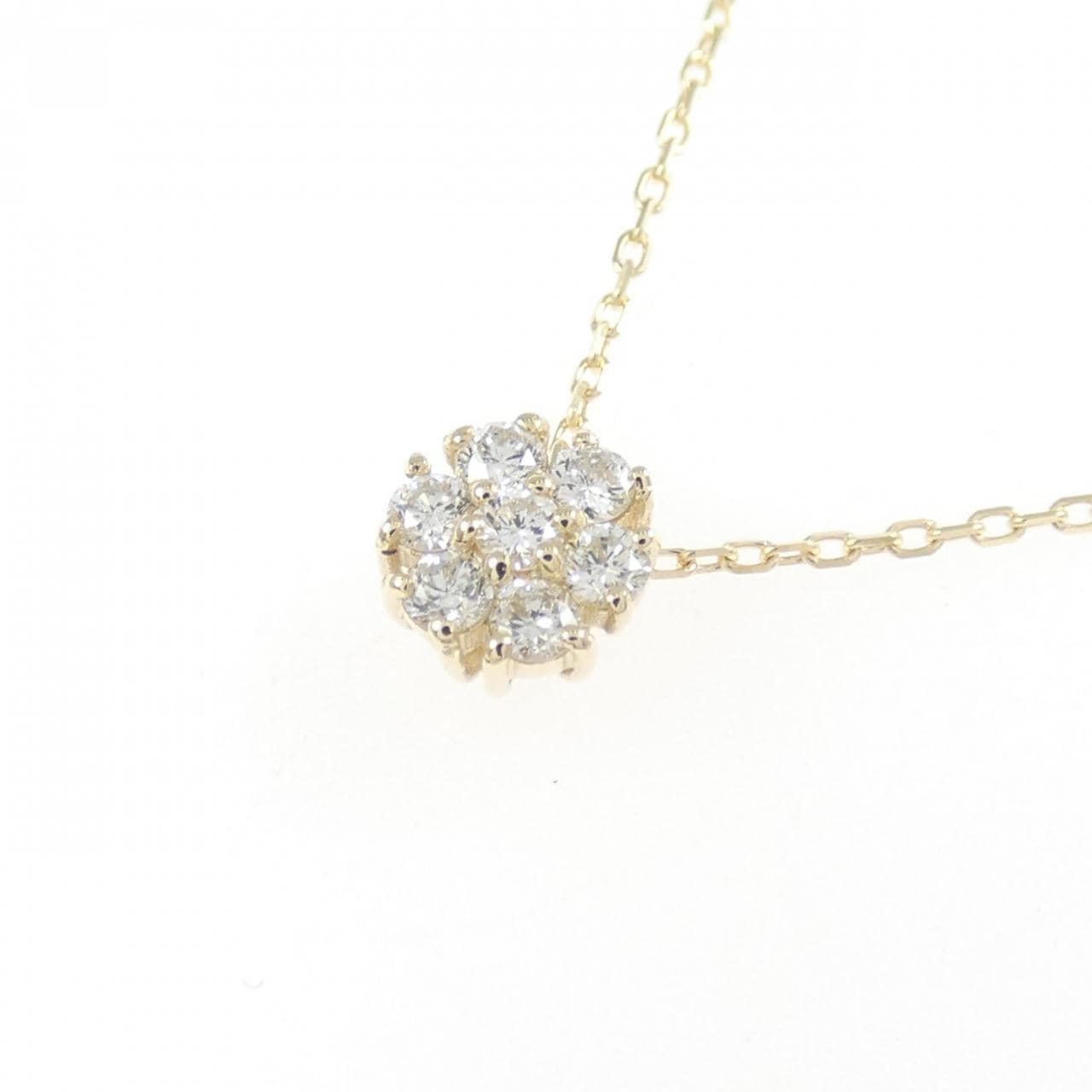 【リメイク】K10YG フラワー ダイヤモンド ネックレス 0.15CT