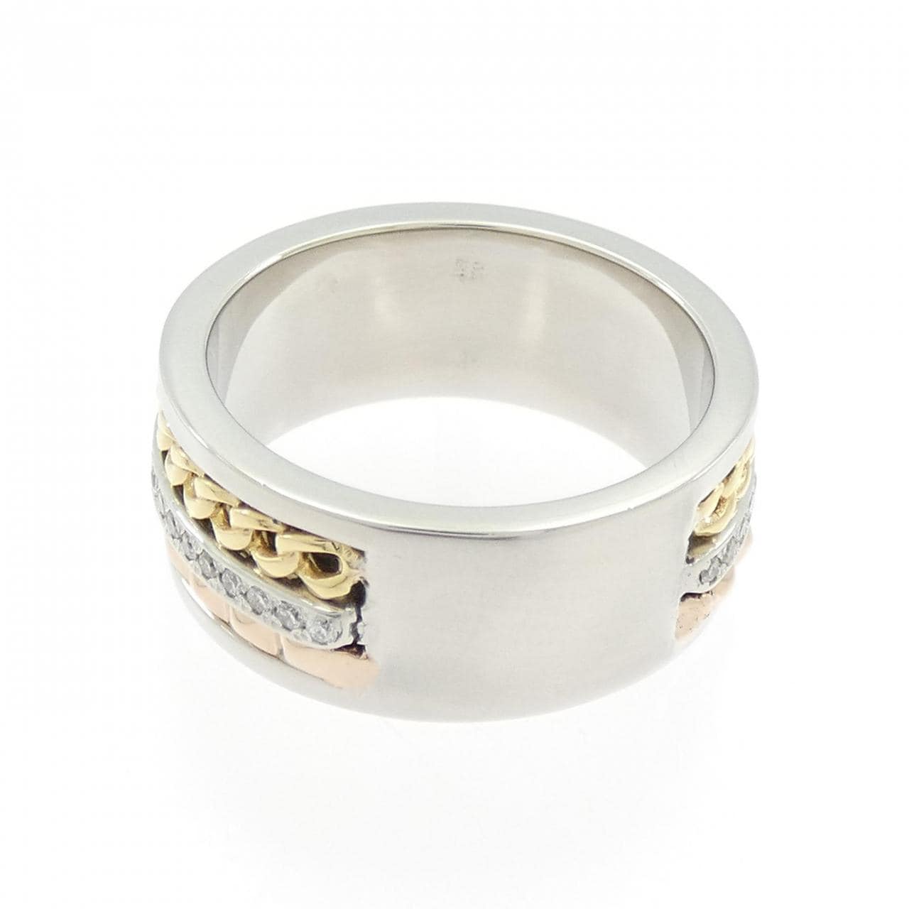 K18YG/PT950/K18PG ダイヤモンド リング 0.28CT