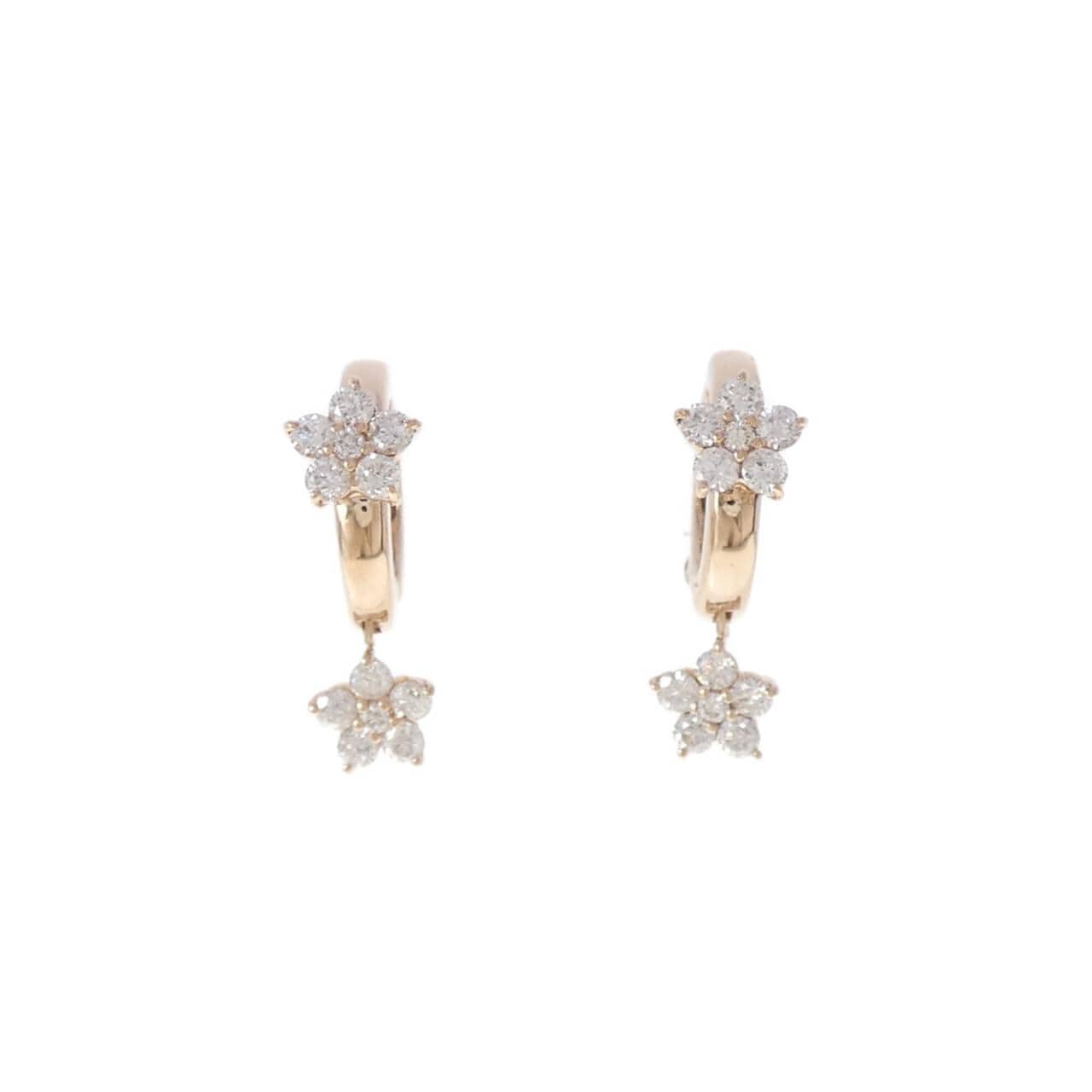 ポンテヴェキオ フラワー ダイヤモンド イヤリング 0.50CT