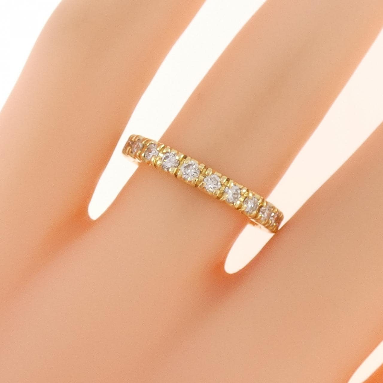 K18YG フルエタニティ ダイヤモンド リング 0.76CT