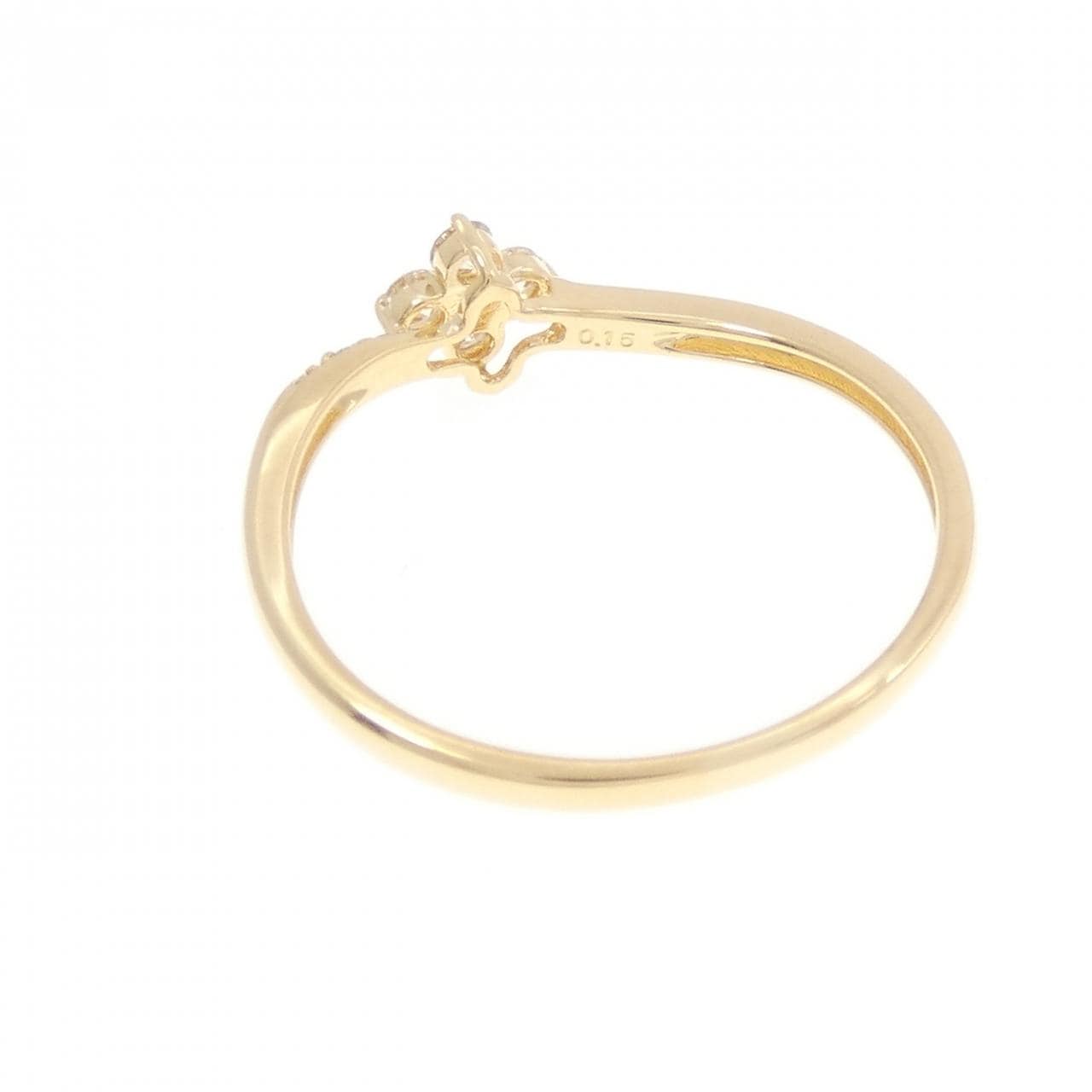 K18YG フラワー ダイヤモンド リング 0.15CT