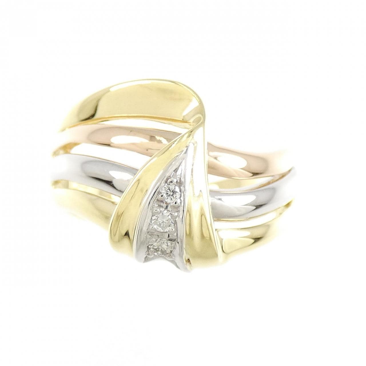 K18PG/PT900 Diamond Ring 0.05CT