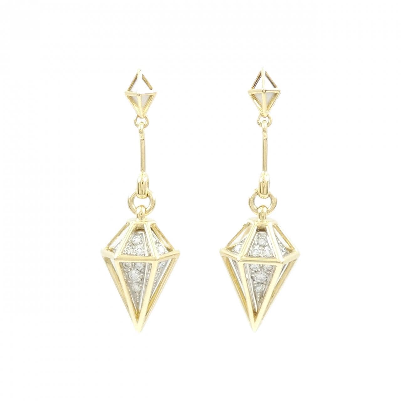 K18YG/PT900 ダイヤモンド ピアス 0.45CT