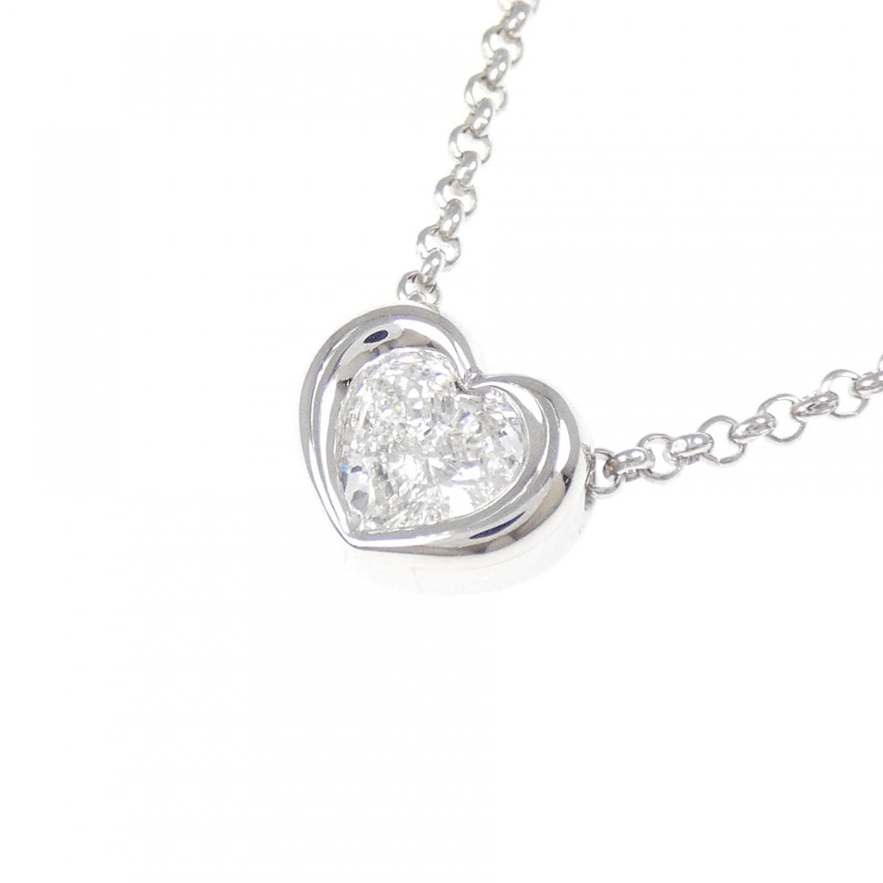 PT900/PT850 ハート ダイヤモンド ネックレス 1.073CT