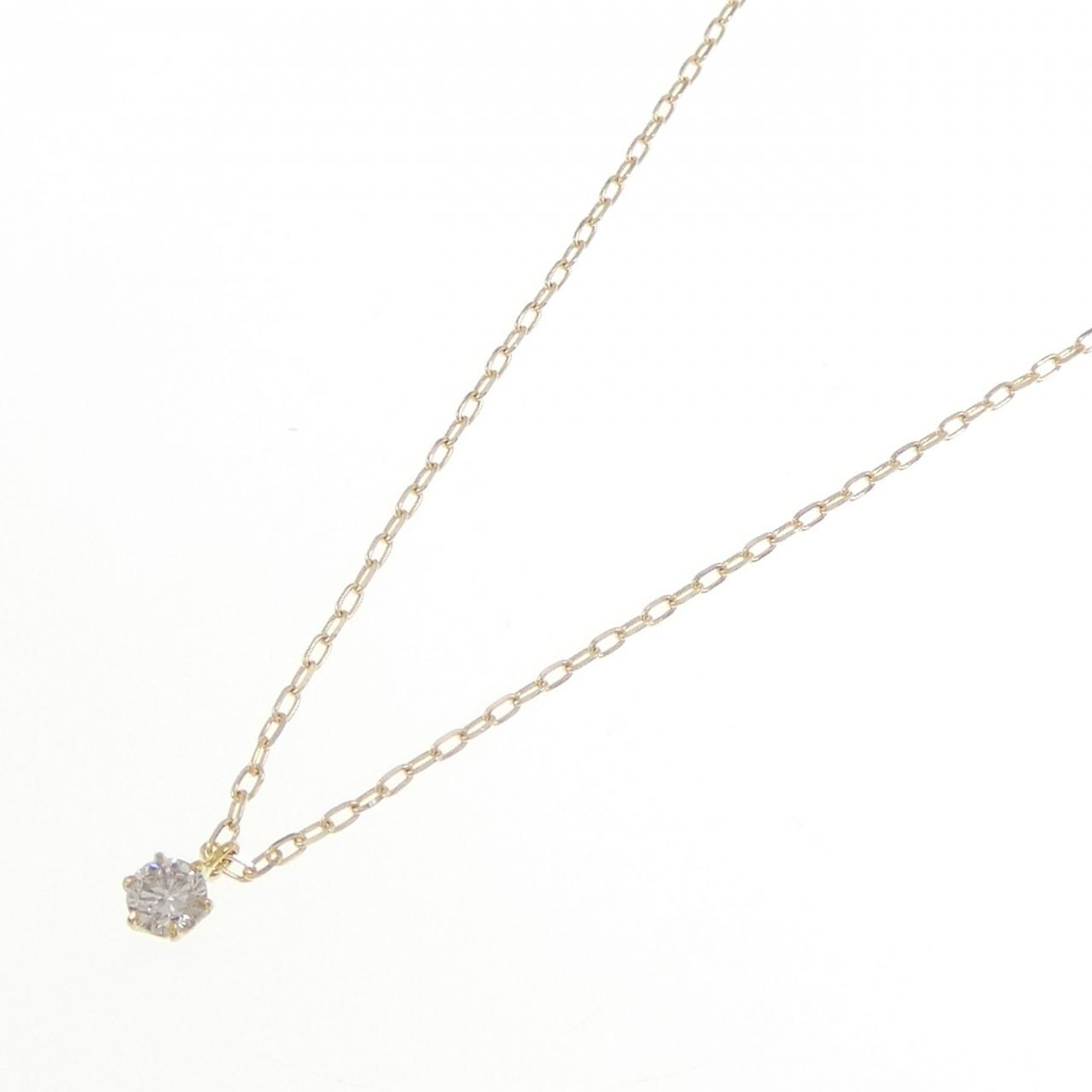 K18YG ソリティア ダイヤモンド ネックレス 0.11CT