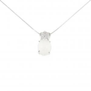 K18WG ムーンストーンキャッツアイ ネックレス 5.14CT