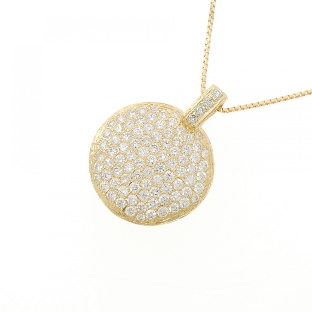 K18YG パヴェ ダイヤモンド ネックレス 0.92CT